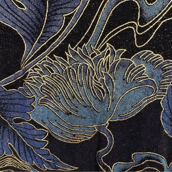 Alex Evenings Womens Metallic Floral Jacket L Elegant Evening Glam Holiday - Picture 11 of 13